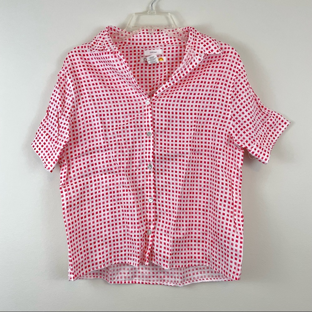 NWT C&C California - Linen Button Down Blouse S